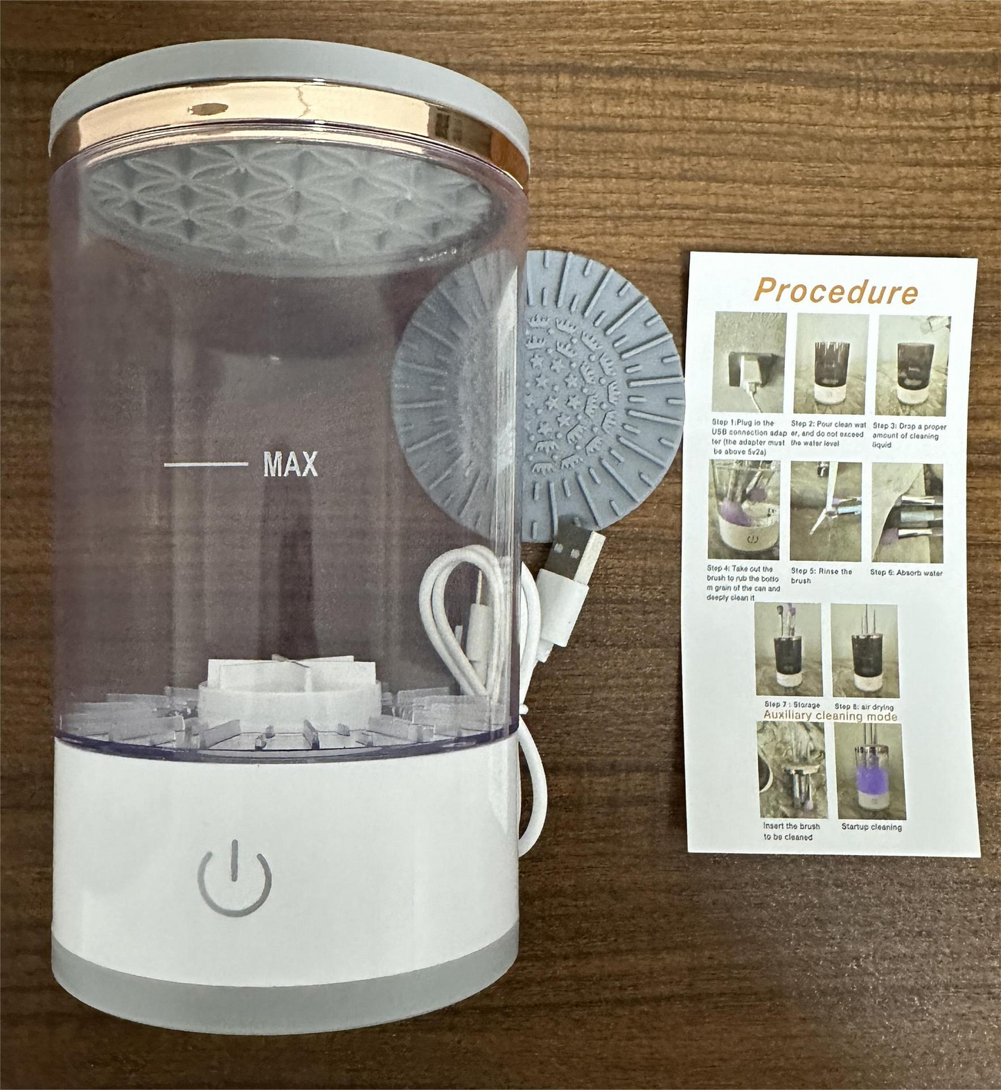 Electric Makeup Brush Cleaner - Rechargeable Automatic Brush Washer & Dryer